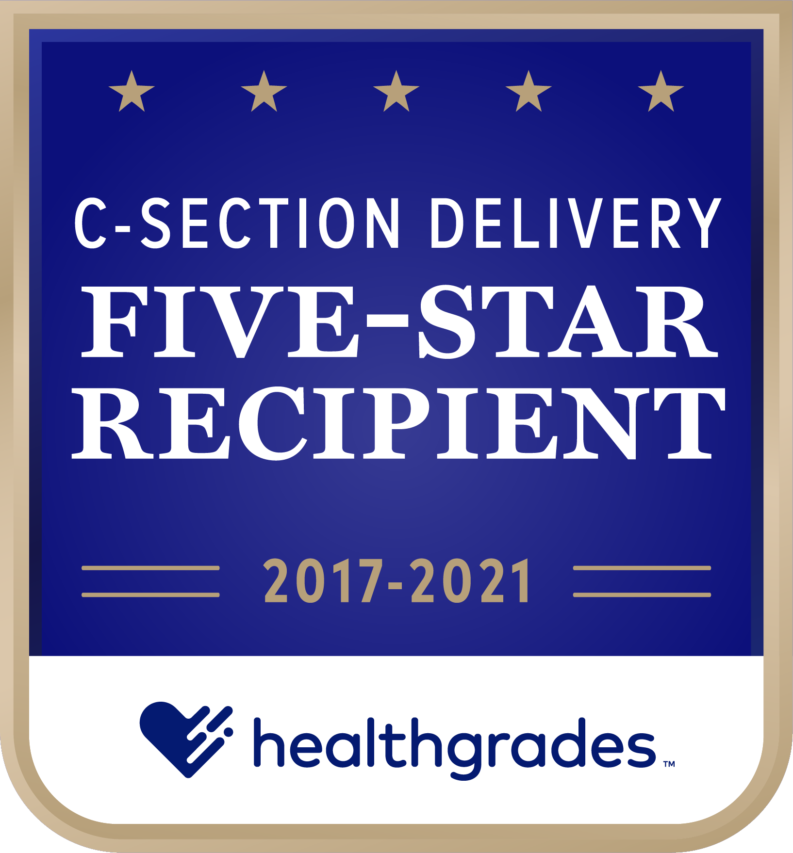 Five-Star Recipient for C-Section Delivery for 5 Years in a Row (2017-2021)