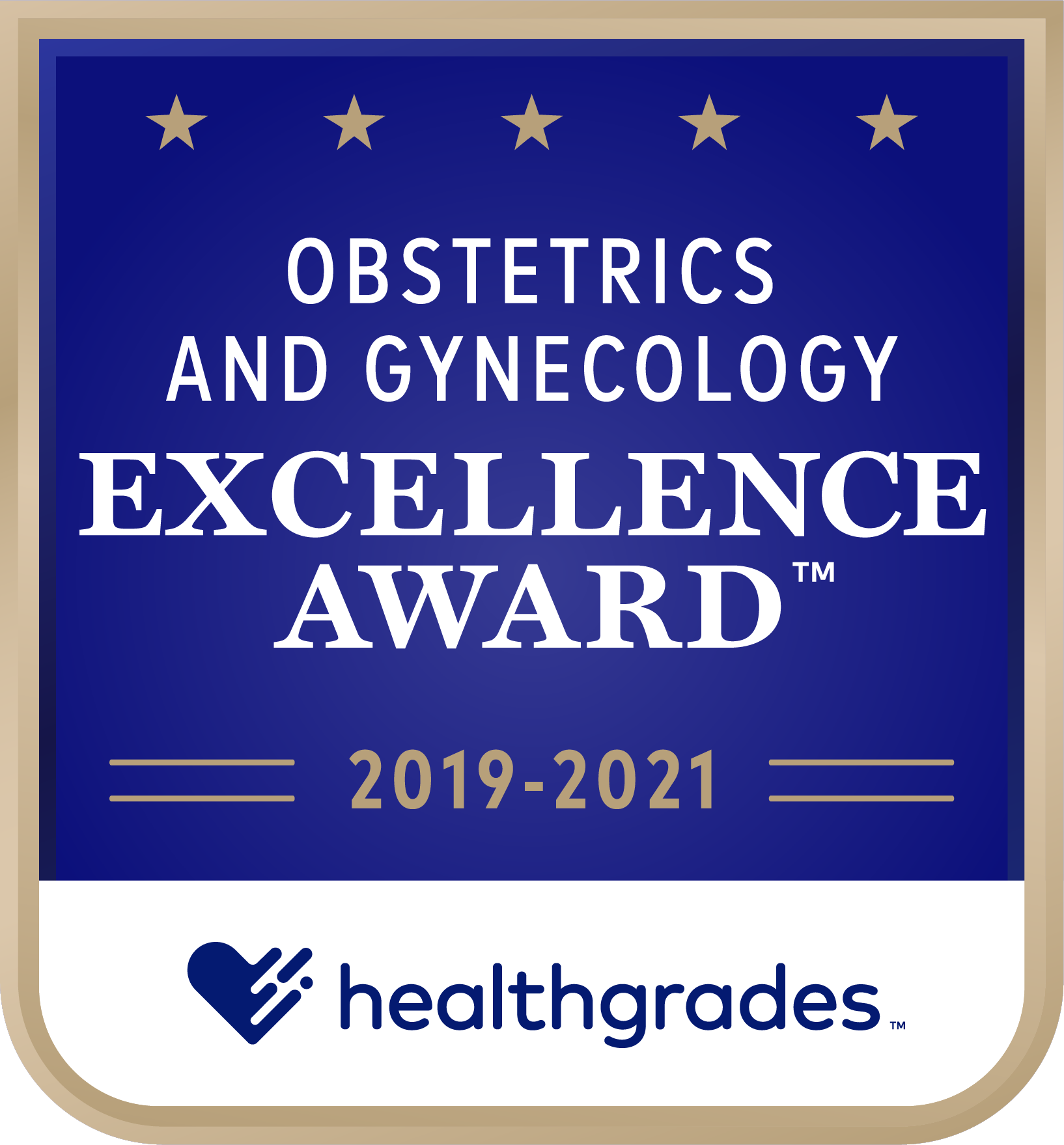 Recipient of the Healthgrades Obstetrics and Gynecology Excellence Award™ for 3 Years in a Row (2019-2021)