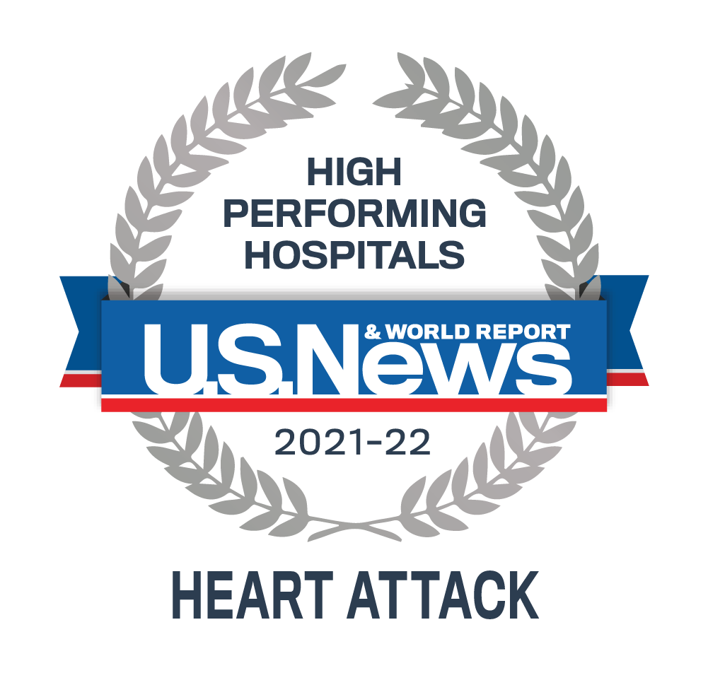 US News 2022 - ​​​​High Performing Hospital for Heart Attack Award