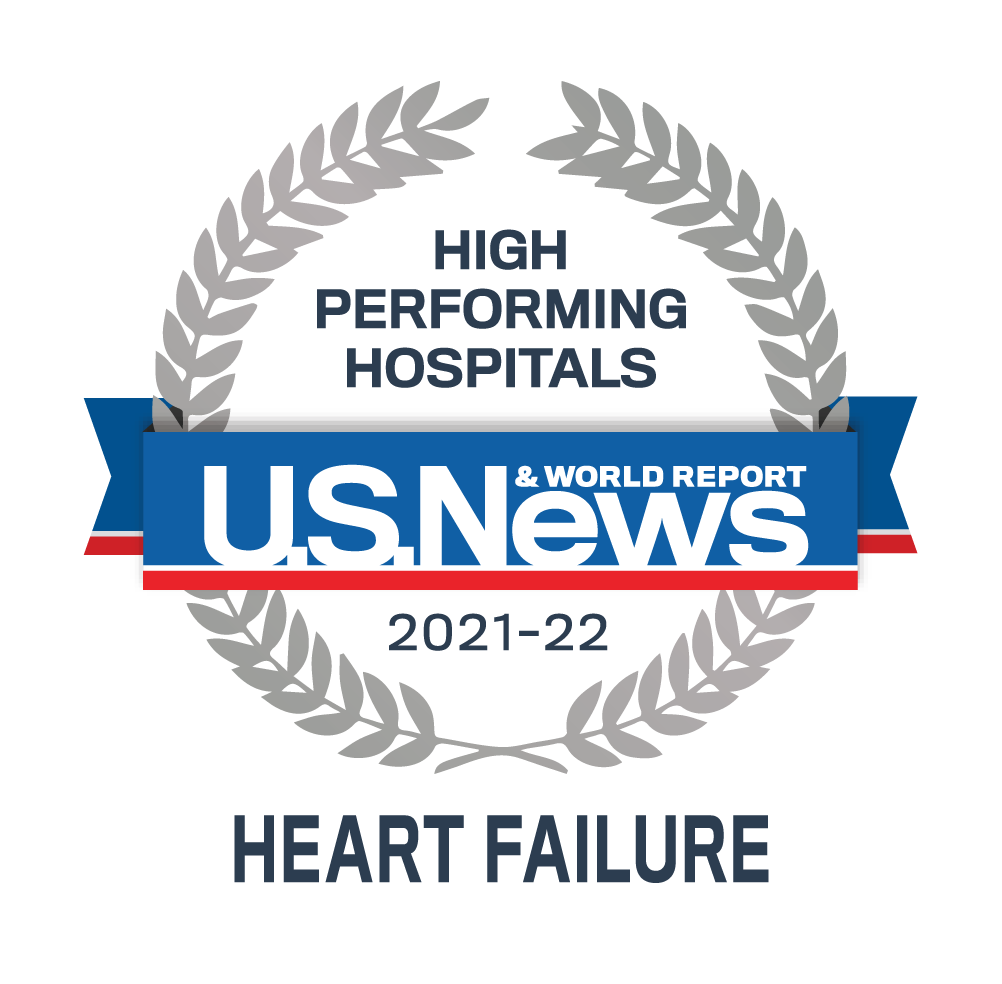 US News 2022 - High Performing Hospital for Heart Failure Award