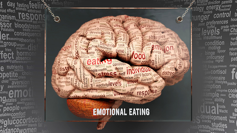Emotional Eating words on a brain
