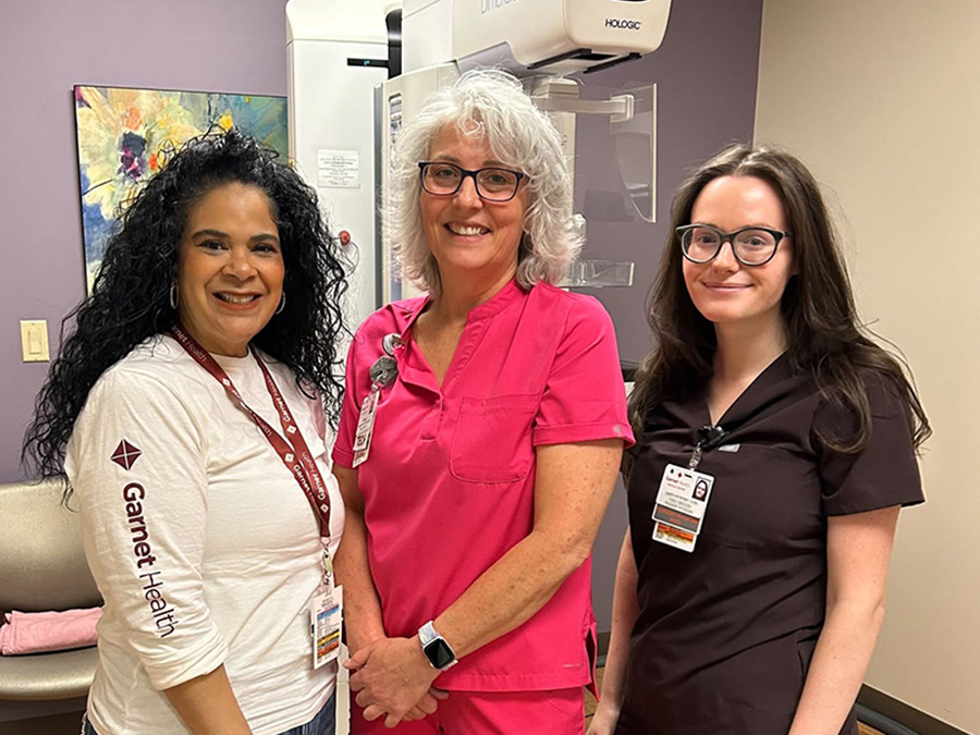 Providers and staff at a Community Health Program free Mammogram program