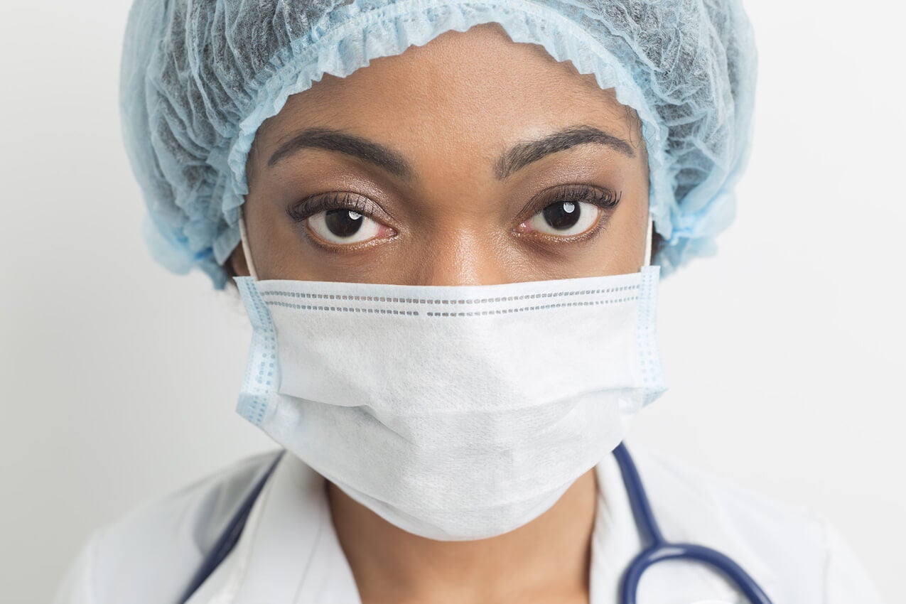 Doctor wearing PPE during coronavirus pandemic.