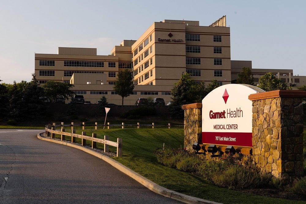 Garnet Health Medical Center entrance at 707 East Main Street in Middletown, New York.