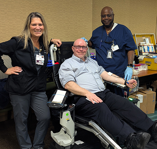 Patient donating blood