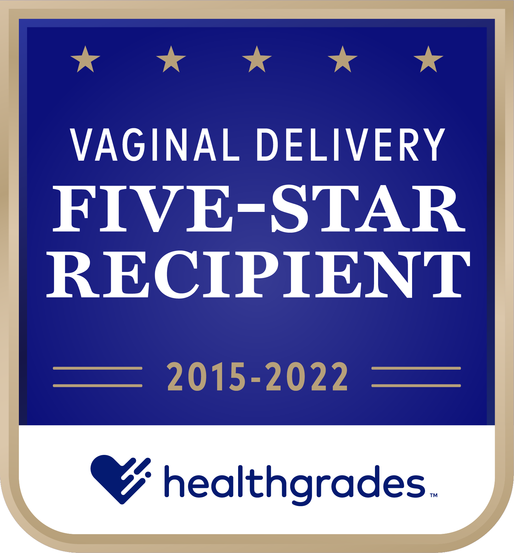 Five-Star Recipient for Vaginal Delivery for 8 Years in a Row (2015-2022)