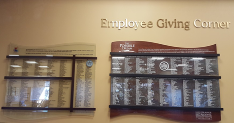 Employee donor corner wall